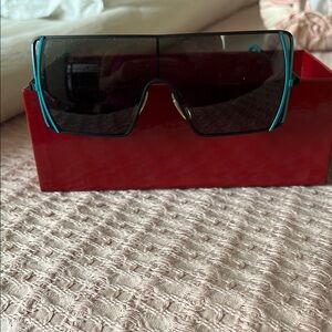 PER TE BY KRIZIA Teal and Black Sunglasses